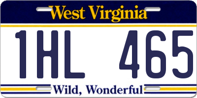 WV license plate 1HL465