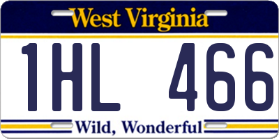 WV license plate 1HL466