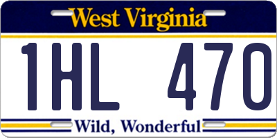 WV license plate 1HL470