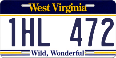 WV license plate 1HL472