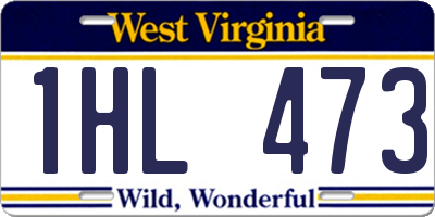WV license plate 1HL473