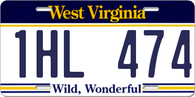 WV license plate 1HL474