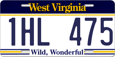 WV license plate 1HL475