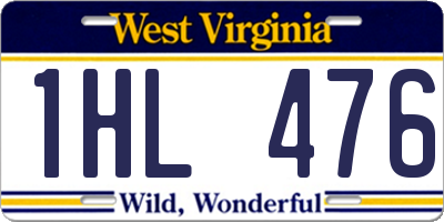WV license plate 1HL476