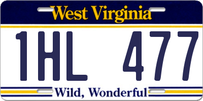 WV license plate 1HL477
