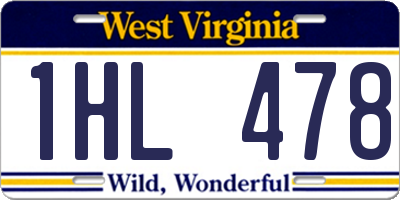 WV license plate 1HL478