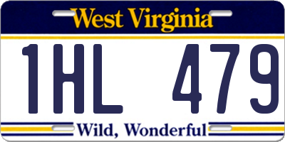 WV license plate 1HL479