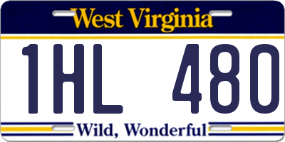 WV license plate 1HL480