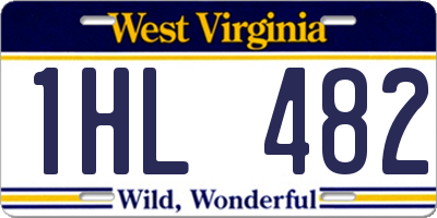 WV license plate 1HL482