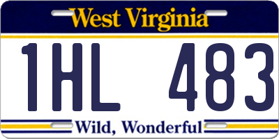 WV license plate 1HL483