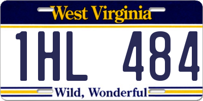 WV license plate 1HL484