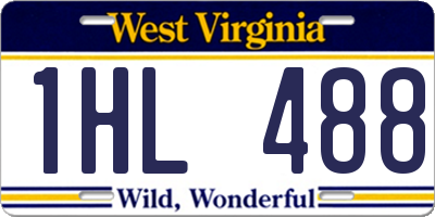 WV license plate 1HL488