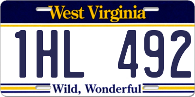 WV license plate 1HL492