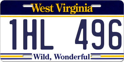 WV license plate 1HL496