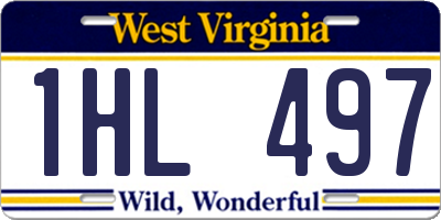 WV license plate 1HL497