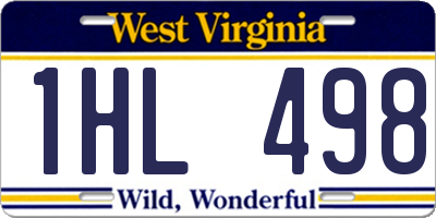 WV license plate 1HL498