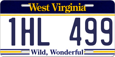 WV license plate 1HL499