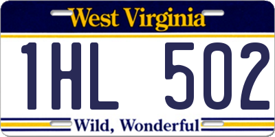 WV license plate 1HL502