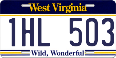 WV license plate 1HL503