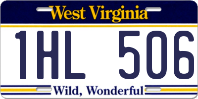 WV license plate 1HL506