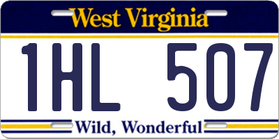 WV license plate 1HL507