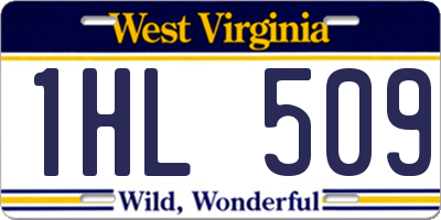 WV license plate 1HL509