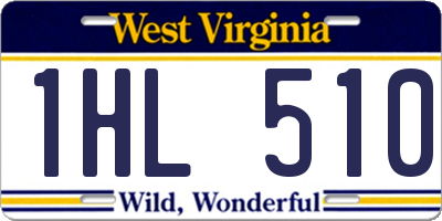 WV license plate 1HL510
