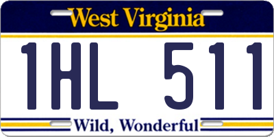 WV license plate 1HL511