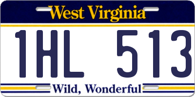 WV license plate 1HL513