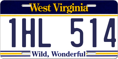 WV license plate 1HL514