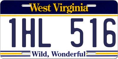 WV license plate 1HL516