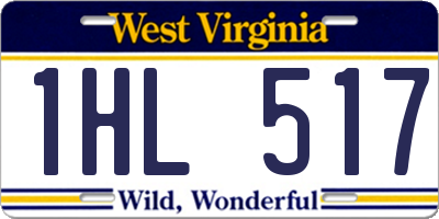 WV license plate 1HL517