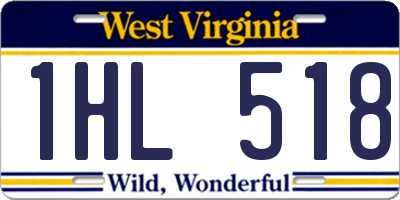 WV license plate 1HL518
