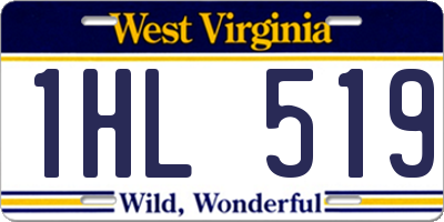 WV license plate 1HL519
