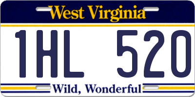 WV license plate 1HL520