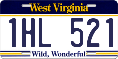 WV license plate 1HL521