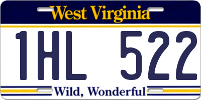 WV license plate 1HL522
