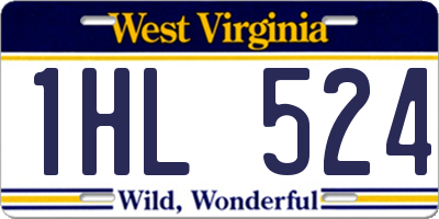 WV license plate 1HL524