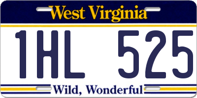 WV license plate 1HL525