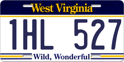 WV license plate 1HL527