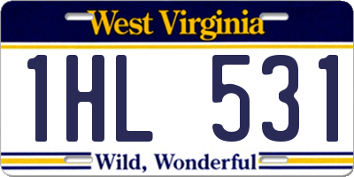 WV license plate 1HL531
