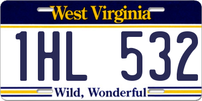 WV license plate 1HL532