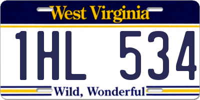 WV license plate 1HL534