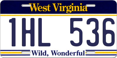WV license plate 1HL536