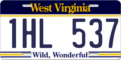 WV license plate 1HL537