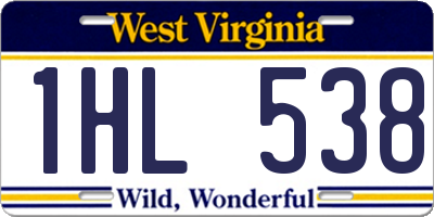 WV license plate 1HL538