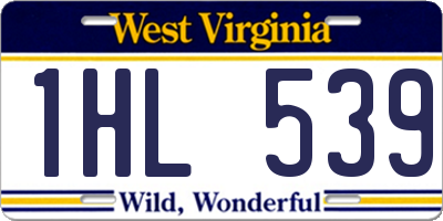 WV license plate 1HL539