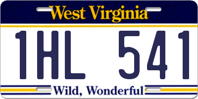 WV license plate 1HL541