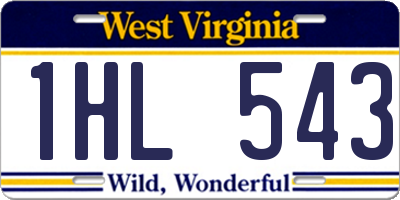 WV license plate 1HL543