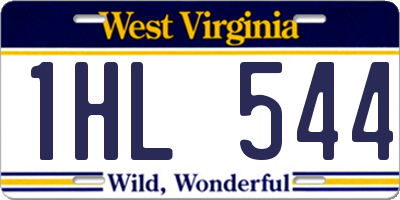 WV license plate 1HL544